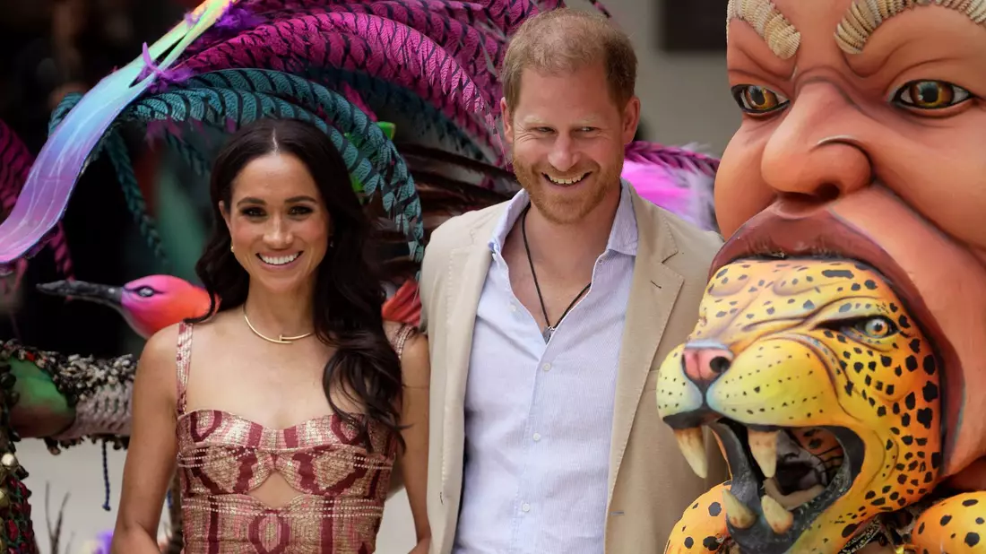 Nicht mehr im Dienste der Krone: Meghan und Harry - hier bei einem Besuch in Kolumbien. (Archivbild) - Bild: Ivan Valencia/AP/dpa