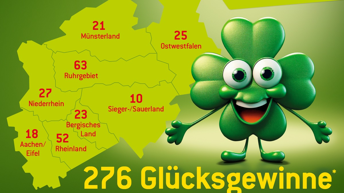 Rekord: erstmals mehr als 50 Millionengewinne / WestLotto-Gewinnerbilanz 2024 - Foto: presseportal.de