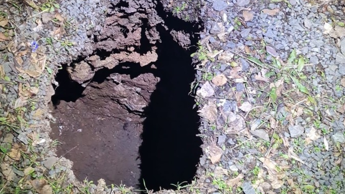 LPI-NDH: Erdloch im Stadtgebiet - Foto: presseportal.de