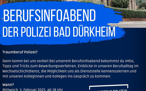 POL-PDNW: Berufsinformationsabend bei der Polizeiinspektion Bad Dürkheim - Foto: presseportal.de