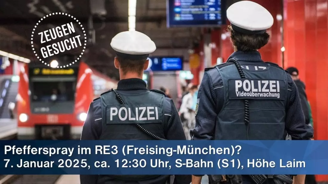 Bundespolizeidirektion München: Zeugenaufruf: Pfefferspray im Zug - Bild: presseportal.de