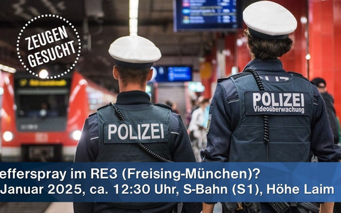 Bundespolizeidirektion München: Zeugenaufruf: Pfefferspray im Zug - Foto: presseportal.de