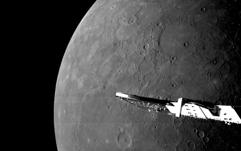 Die Sonde nährte sich dem Merkur auf 295 Kilometer. - Foto: ESA/BepiColombo/MTM/dpa