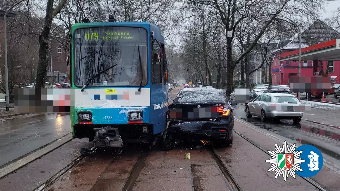 POL-DU: Dellviertel: Straßenbahn beim Wenden übersehen - Ein Verletzter - Bild: presseportal.de