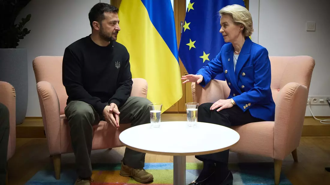 Von der Leyen bekräftigte die «unerschütterliche Unterstützung» für die Ukraine. (Archivbild) - Bild: Ukraine Presidency/Planet Pix via ZUMA Press Wire/dpa