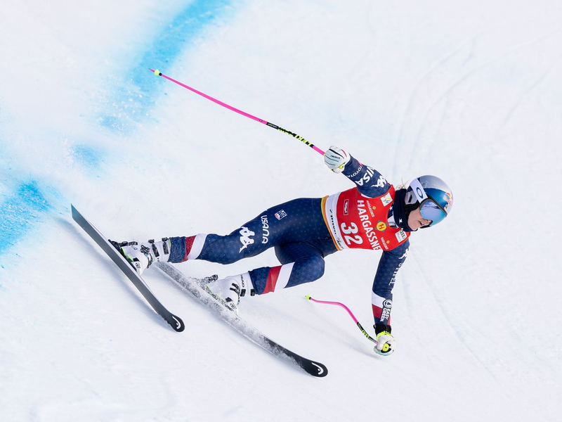 Lindsey Vonn zeigte in der Abfahrt von St. Anton eine starke Vorstellung. - Foto: Expa/Johann Groder/APA/dpa
