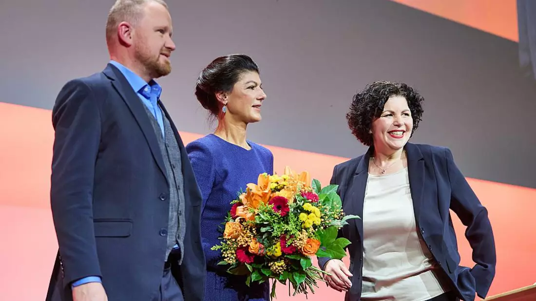 Christian Leye, Sahra Wagenknecht, Amira Mohamed Ali am 12.01.2025 - Bild: über dts Nachrichtenagentur