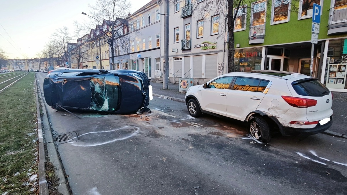 LPI-EF: Verkehrsunfall in Erfurt Nord - Foto: presseportal.de