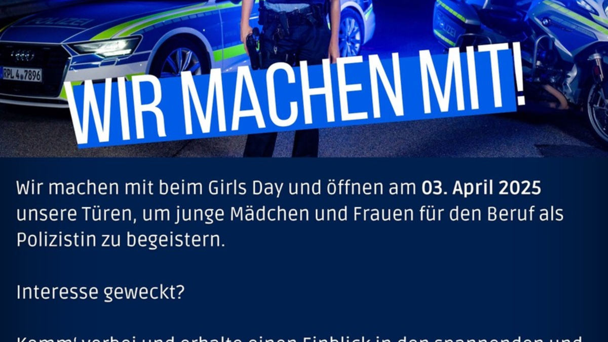 POL-PPRP: Girls'Day 2025 - Das Polizeipräsidium Rheinpfalz macht mit! - Foto: presseportal.de