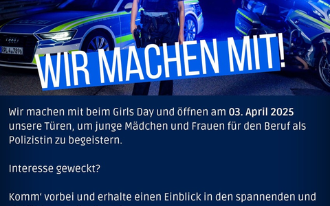 POL-PPRP: Girls'Day 2025 - Das Polizeipräsidium Rheinpfalz macht mit! - Foto: presseportal.de