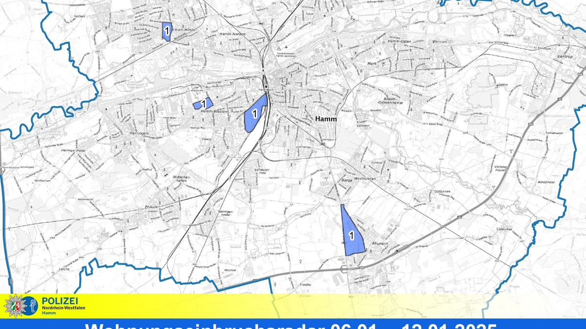 POL-HAM: Wohnungseinbruchsradar Hamm für die Woche vom 6. Januar bis 12. Januar 2025 - Foto: presseportal.de