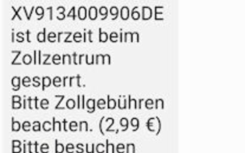 HZA-KI: Fake Paket-SMS - Hauptzollamt Kiel warnt vor gefälschten SMS - Foto: presseportal.de