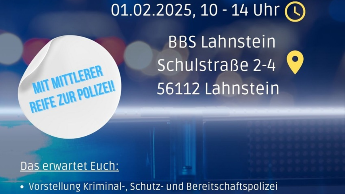 POL-PPKO: Tag der offenen Tür BBS Lahnstein - Polizeidienst & Verwaltung - Vorführungen & Bewerbungstraining - Foto: presseportal.de