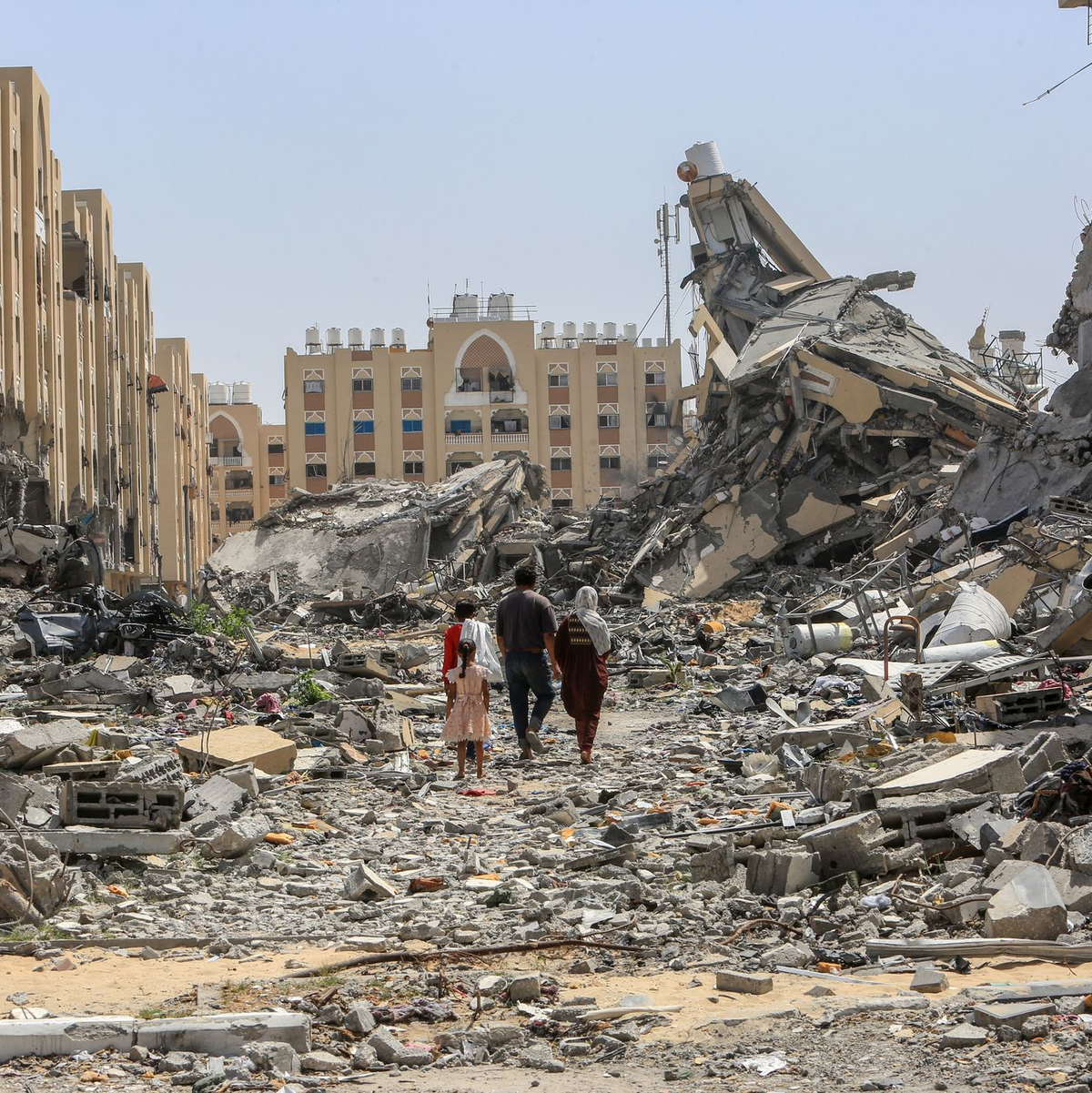 US-Präsident Trump preist den verwüsteten Gazastreifen für seine «phänomenale Lage». (Archivbild) - Foto: Abed Rahim Khatib/dpa