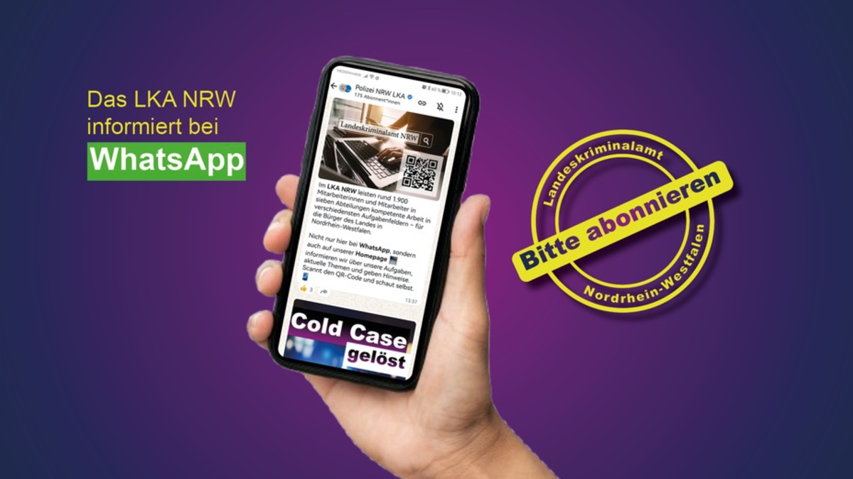 LKA-NRW: LKA NRW startet mit eigenem WhatsApp-Kanal - Foto: presseportal.de
