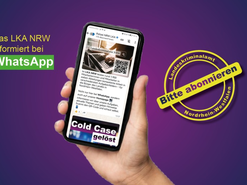 LKA-NRW: LKA NRW startet mit eigenem WhatsApp-Kanal - Foto: presseportal.de