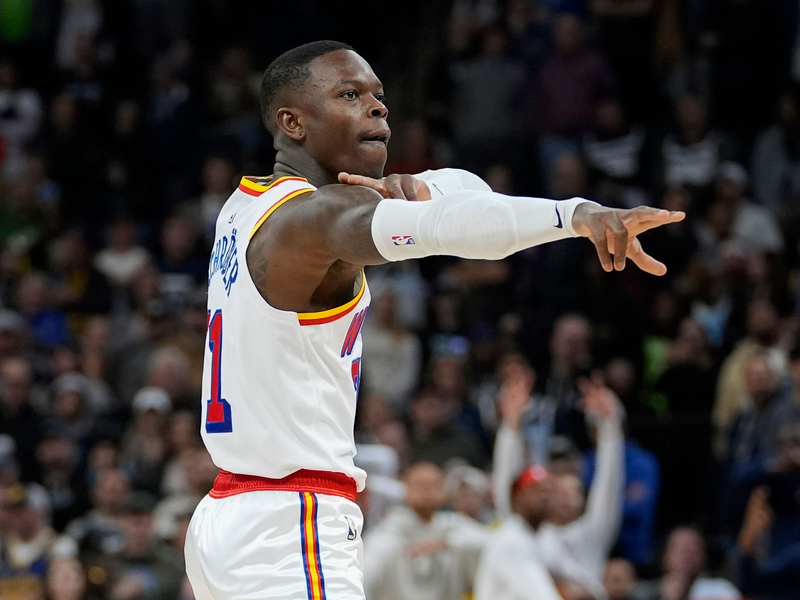 Dennis Schröder erzielte beim knappen Sieg der Golden State Warriors bei den Minnesota Timberwolves zwölf Punkte. - Foto: Abbie Parr/AP/dpa