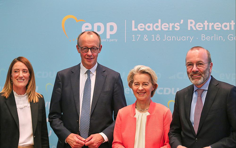EVP-Klausurtagung mit Metsola, Merz, von der Leyen und Weber am 17.01.2025 - Foto: über dts Nachrichtenagentur