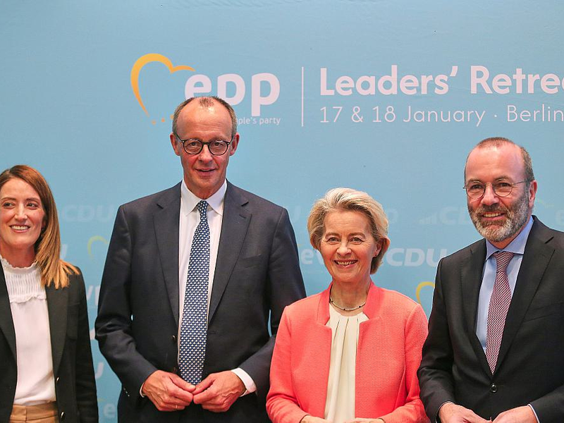 EVP-Klausurtagung mit Metsola, Merz, von der Leyen und Weber am 17.01.2025 - Foto: über dts Nachrichtenagentur