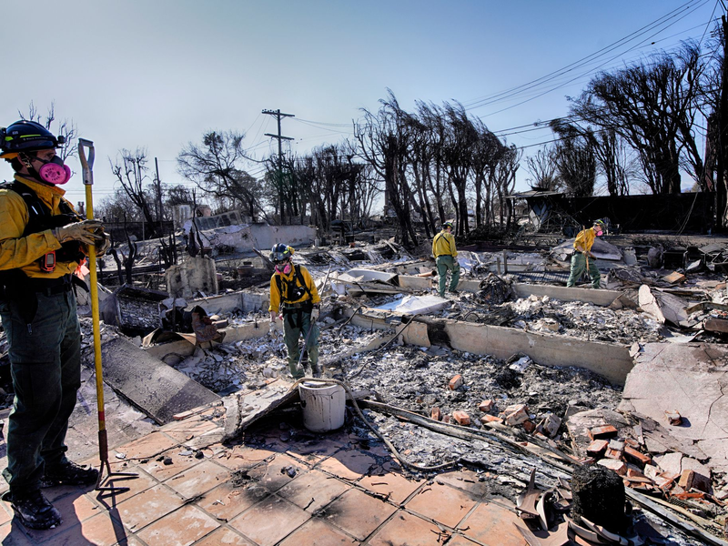 Von vielen Häusern ist in Pacific Palisades nichts mehr übrig. (Archivbild) - Foto: Richard Vogel/AP/dpa