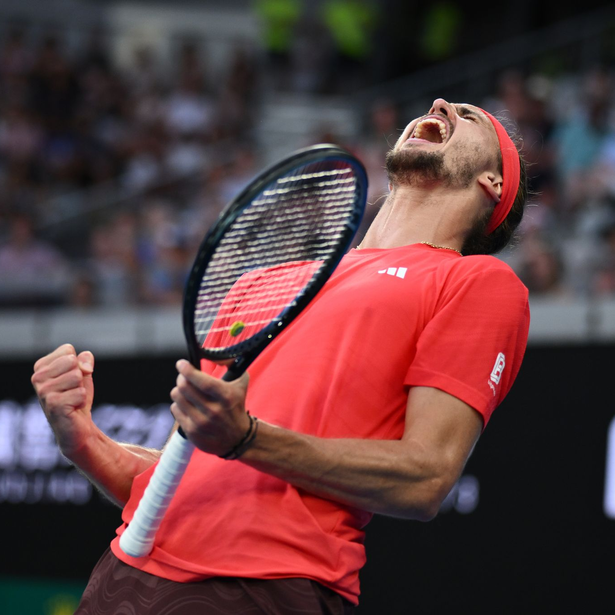 Zverev jubelt über den Viertelfinaleinzug - Foto: Joel Carrett/AAP/dpa