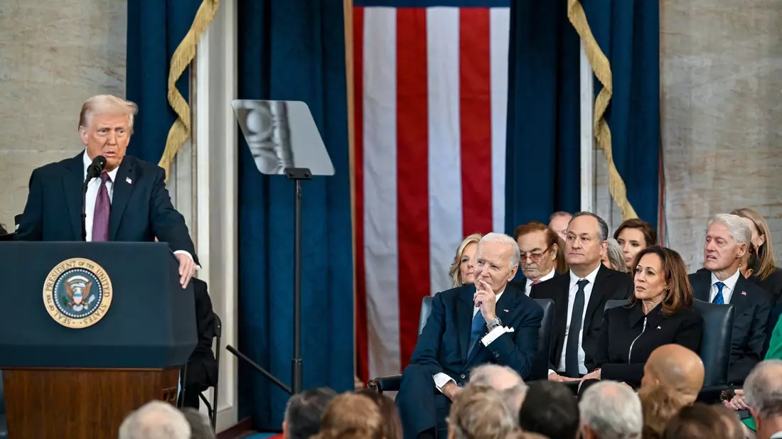 Nachdem er seinen Amtseid abgelegt hatte, legte Trump seine Vision für die USA dar. - Bild: Kenny Holston/Pool The New York Times/AP/dpa
