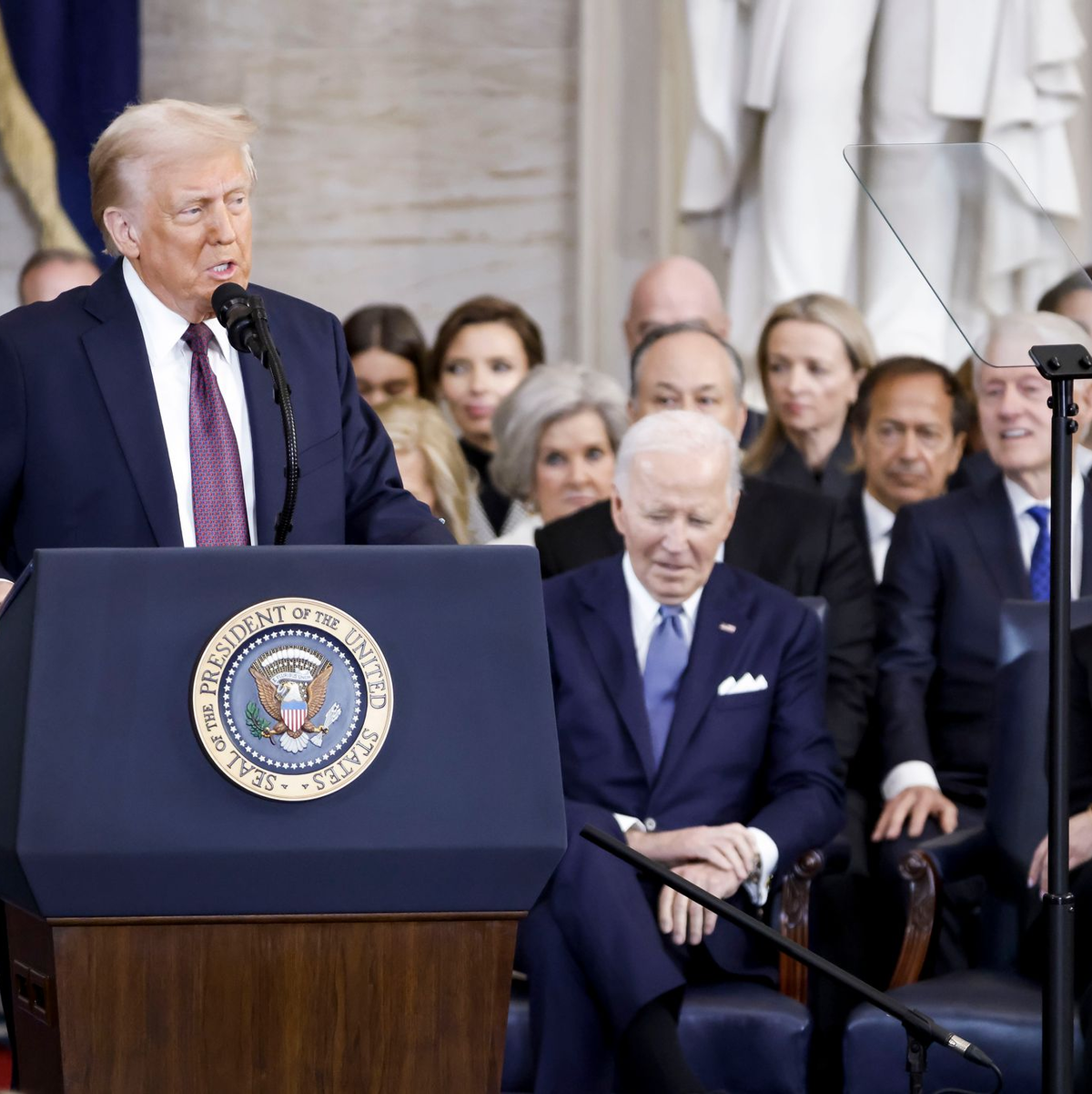 Er kündigte dafür mehrere sogenannte Executive Orders an, die keine Zustimmung des Kongresses brauchen.  - Foto: Shawn Thew/Pool EPA/AP/dpa
