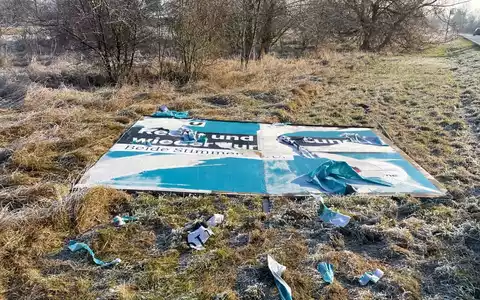 LPI-NDH: Mehrere Wahlplakate in Clingen beschädigt - Clingen - Foto: presseportal.de