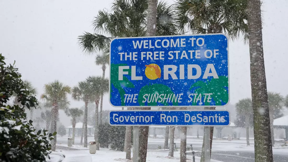 Schnee hatten die Einwohner Floridas dort lange nicht gesehen. - Bild: Luis Santana/Tampa Bay Times/ZUMA Press Wire/dpa