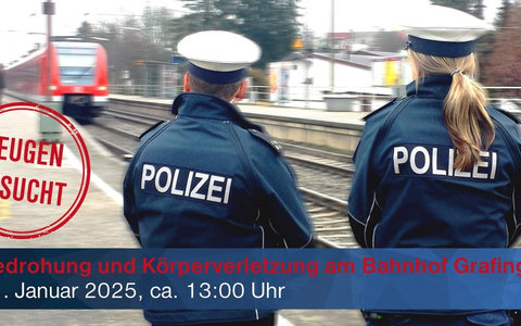 Bundespolizeidirektion München: Messerbedrohung am Bahnhof Grafing / Bundespolizei sucht Zeugen - Foto: presseportal.de