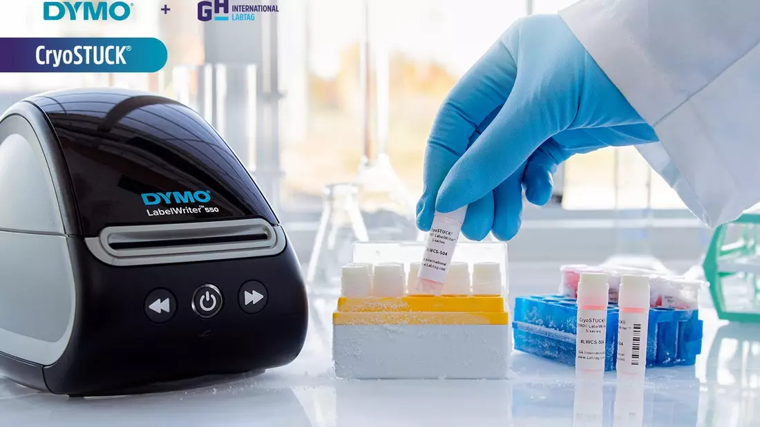 DYMO und GA INTERNATIONAL (LABTAG) bieten kryogenische Etiketten für die DYMO LABELWRITER 5er Serie an - Bild: presseportal.de