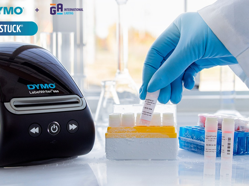 DYMO und GA INTERNATIONAL (LABTAG) bieten kryogenische Etiketten für die DYMO LABELWRITER 5er Serie an - Foto: presseportal.de