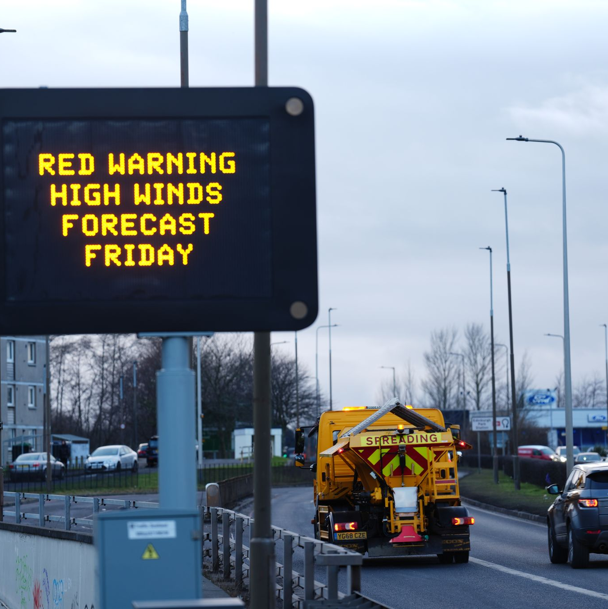 Rote Warnstufe - unter anderem in Edinburgh. - Foto: Andrew Milligan/PA Wire/dpa