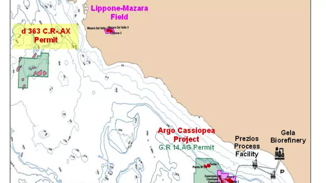 Karte des ADX-Lizenzgebiets vor Sizilien - Bild: ADX Energy über pressetext.de
