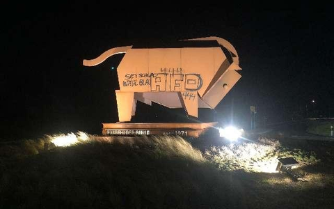 POL-STD: Serie von Sachbeschädigungen an Buxtehuder Wahrzeichen, Wahlplakaten und Gebäude - Foto: presseportal.de