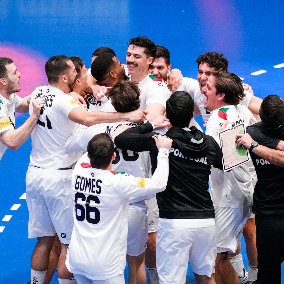 Portugals Handballer stehen im WM-Viertelfinale. - Foto: Beate Oma Dahle/NTB/dpa