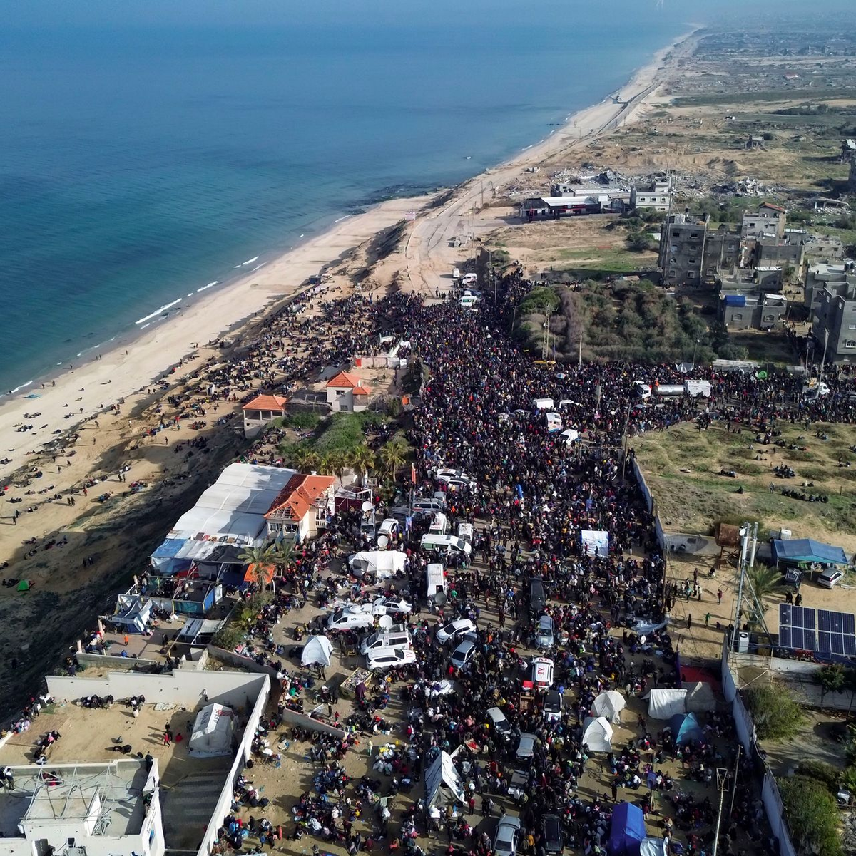 US-Präsident Trump hat die Umsiedlung von Bewohnern Gazas in arabische Länder angeregt.  - Foto: Jehad Alshrafi/AP/dpa