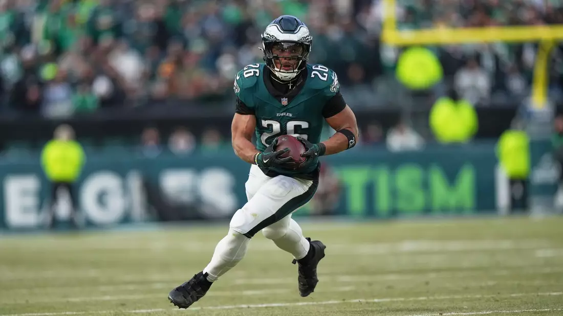 Drei Touchdowns auf dem Weg nach New Orleans: Saquon Barkley überragte beim Sieg der Eagles.  - Bild: Matt Slocum/AP/dpa
