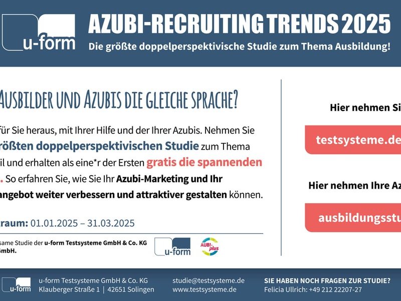 Azubis auch 2025 verzweifelt gesucht! / Deutschlands größte doppelperspektivische Studie zur dualen Ausbildung am Start - Foto: presseportal.de