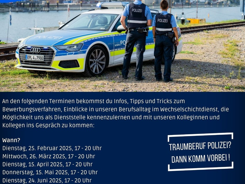 POL-PPRP: Berufsinformationsabende bei der Polizeiinspektion Ludwigshafen 2 -Termine 2025 - Foto: presseportal.de