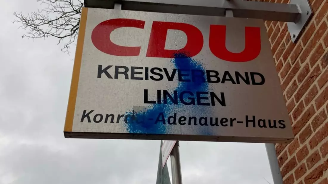 POL-EL: Lingen - Sachbeschädigung an der Kreisgeschäftsstelle der CDU - Bild: presseportal.de