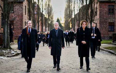 Olaf Scholz im KZ Auschwitz am 27.01.2025 - Foto: Güngör, Marvin Ibo/BPA,  Text: über dts Nachrichtenagentur