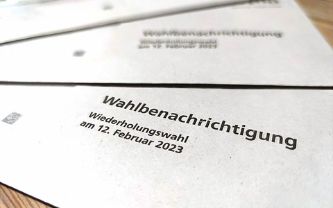Benachrichtigung für Wiederholungswahl in Berlin am 12.02.2023 - Foto: über dts Nachrichtenagentur Benachrichtigung für Wiederholungswahl in Berlin am 12.02.2023 - Foto: über dts Nachrichtenagentur