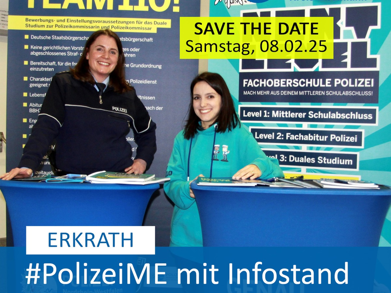 POL-ME: Terminankündigung: Die Polizei stellt sich auf Ausbildungsmesse vor - Erkrath - 2501105 - Foto: presseportal.de