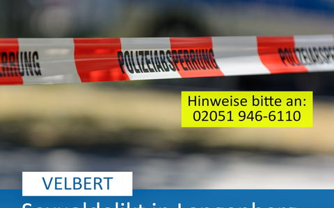 POL-ME: Sexualdelikt in Velbert-Langenberg: Polizei ermittelt - Velbert - 2501108 - Foto: presseportal.de