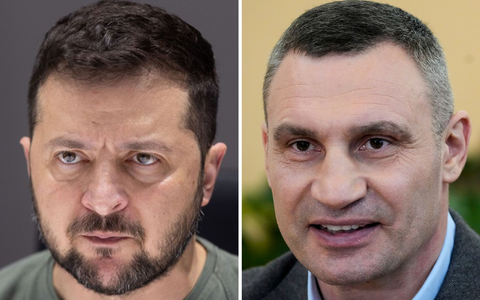 Kiews Bürgermeister Klitschko (r) beklagt eine Einmischung in seine Amtsgeschäfte durch den neuen von Selenskyj eingesetzten Militärgouverneur der Stadt. (Archivbild) - Foto: Efrem Lukatsky AP and President Of Ukraine / dpa