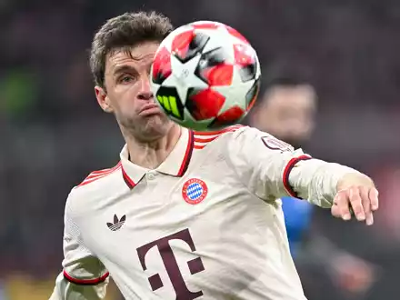 Thomas Müller köpfte das 1:0 gegen Bratislava. - Foto: Sven Hoppe/dpa