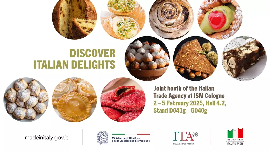 Italien auf der Internationalen Süßwarenmesse (ISM) in Köln: Auf dem Gemeinschaftsstand der Italian Trade Agency in Halle 4.2 offerieren 14 Unternehmen regionale Vielfalt und authentischen Genuss. - Bild: presseportal.de