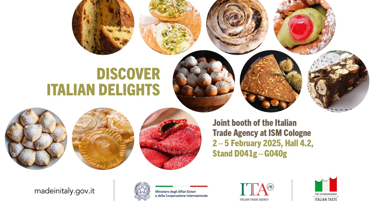 Italien auf der Internationalen Süßwarenmesse (ISM) in Köln: Auf dem Gemeinschaftsstand der Italian Trade Agency in Halle 4.2 offerieren 14 Unternehmen regionale Vielfalt und authentischen Genuss. - Foto: presseportal.de