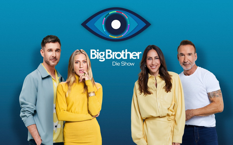 Jochen Schropp Elena Gruschka Melissa Khalaj Jochen Bendel Big Brother - Die Show - Foto: Joyn/Christoph Köstlin/Marc Rehbeck, presseportal.de